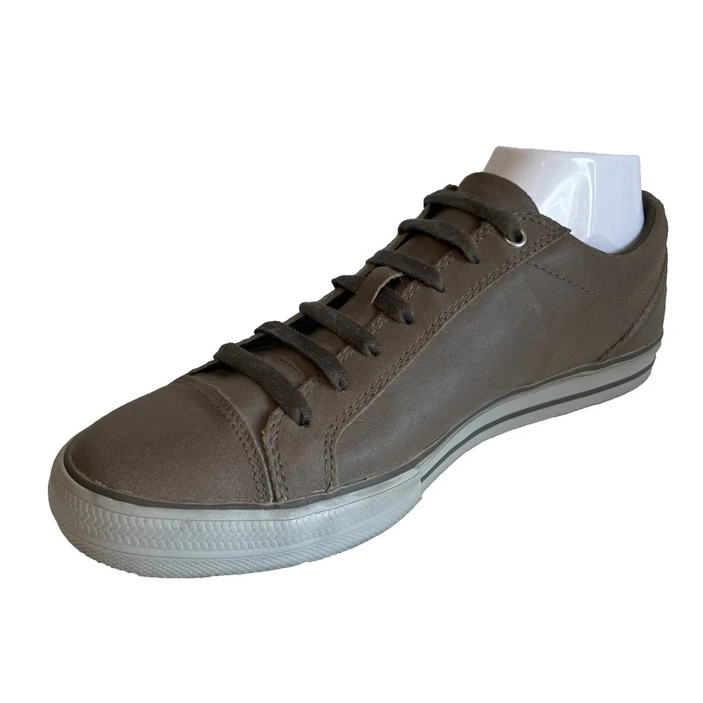 Teva Mens Cap Toe Brown Leather Laced‎ Casual Sneakers, Size 10